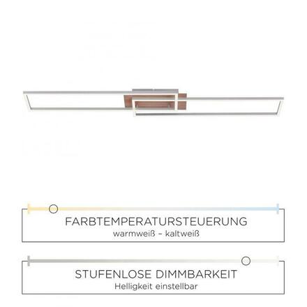 LEUCHTEN DIREKT is JUST LIGHT LED stropní svítidlo, 110x25cm, dálkový ovladač, stmívatelné, dřevodekor, CCT, 2700-5000K