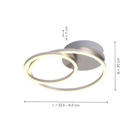 LEUCHTEN DIREKT is JUST LIGHT LED stropní svítidlo, barva ocel, teplá bílá, otočné, kruhové 3000K