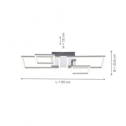 LEUCHTEN DIREKT is JUST LIGHT LED stropní svítidlo, barva ocel, moderní teplá bílá, design 3000K 14030-55