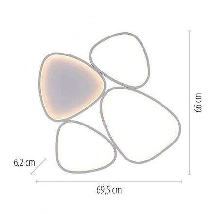 JUST LIGHT Kolekce Schöner Wohnen LED stropní svítidlo PEBBLES, bílé, stmívatelné, krokově stmívatelné 3000K
