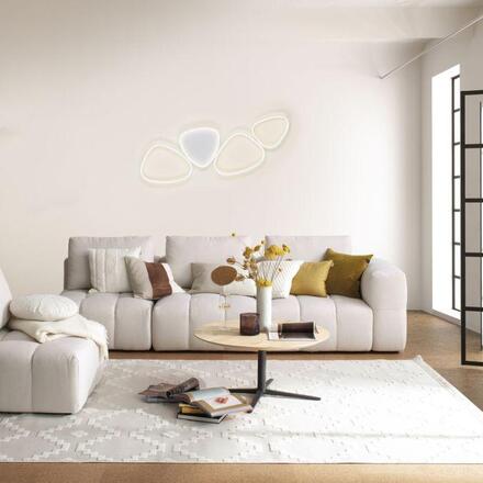 JUST LIGHT Kolekce Schöner Wohnen LED stropní svítidlo PEBBLES, bílé, stmívatelné, podlouhlé, krokově stmívatelné 3000K