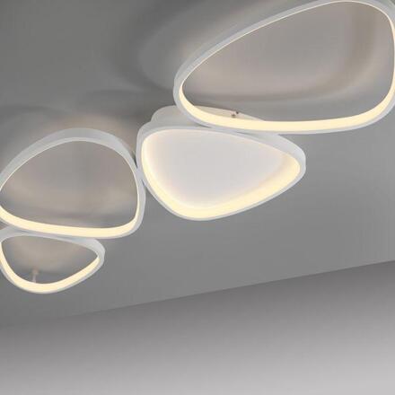 JUST LIGHT Kolekce Schöner Wohnen LED stropní svítidlo PEBBLES, bílé, stmívatelné, podlouhlé, krokově stmívatelné 3000K