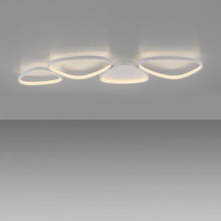 JUST LIGHT Kolekce Schöner Wohnen LED stropní svítidlo PEBBLES, bílé, stmívatelné, podlouhlé, krokově stmívatelné 3000K