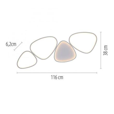 JUST LIGHT Kolekce Schöner Wohnen LED stropní svítidlo PEBBLES, bílé, stmívatelné, podlouhlé, krokově stmívatelné 3000K
