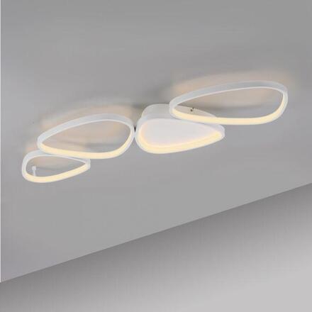 JUST LIGHT Kolekce Schöner Wohnen LED stropní svítidlo PEBBLES, bílé, stmívatelné, podlouhlé, krokově stmívatelné 3000K