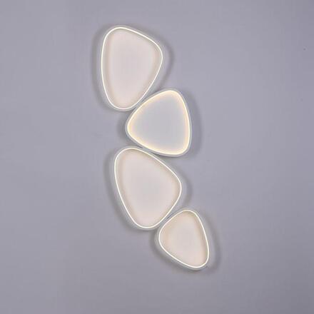 JUST LIGHT Kolekce Schöner Wohnen LED stropní svítidlo PEBBLES, bílé, stmívatelné, podlouhlé, krokově stmívatelné 3000K