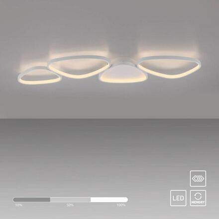 JUST LIGHT Kolekce Schöner Wohnen LED stropní svítidlo PEBBLES, bílé, stmívatelné, podlouhlé, krokově stmívatelné 3000K