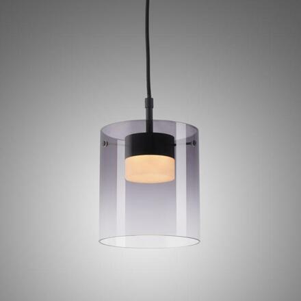 JUST LIGHT LED závěsné svítidlo černé 1-ramenné do jídelny, krokově stmívatelné 3000K
