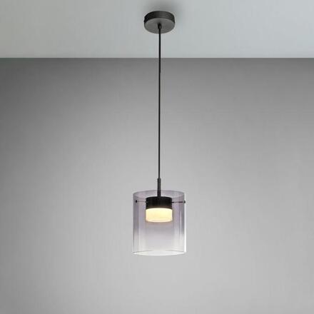 JUST LIGHT LED závěsné svítidlo černé 1-ramenné do jídelny, krokově stmívatelné 3000K
