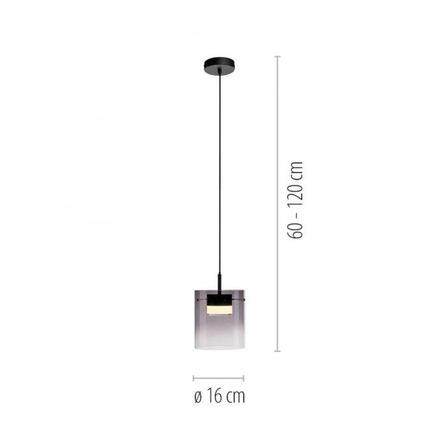 JUST LIGHT LED závěsné svítidlo černé 1-ramenné do jídelny, krokově stmívatelné 3000K