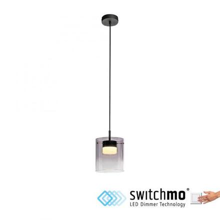 JUST LIGHT LED závěsné svítidlo černé 1-ramenné do jídelny, krokově stmívatelné 3000K