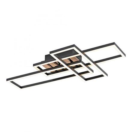 JUST LIGHT LED stropní svítidlo AKUSTIKA, dřevo, přírodní, moderní černá, otočné 3000K