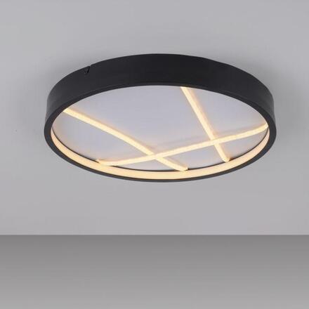 JUST LIGHT LED stropní svítidlo MIKADO, černé, kruhové, stmívatelné, paměťová funkce, SimplyDim 3000K