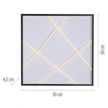 JUST LIGHT LED stropní svítidlo MIKADO, černé, hranaté, stmívatelné, paměťová funkce, SimplyDim 3000K