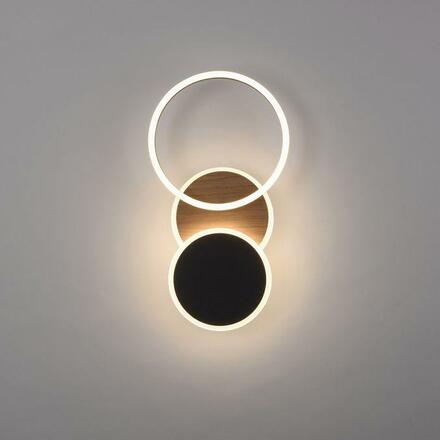 LEUCHTEN DIREKT is JUST LIGHT LED stropní svítidlo kruhové černá s dekorem dřeva nastavitelné moderní 3000K LD 14116-78