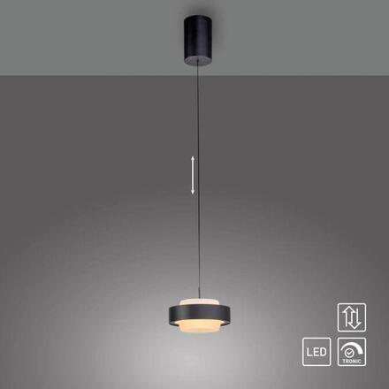 JUST LIGHT Kolekce Schöner Wohnen LED závěsné svítidlo Elmo, černé Comfort Lift 3000K