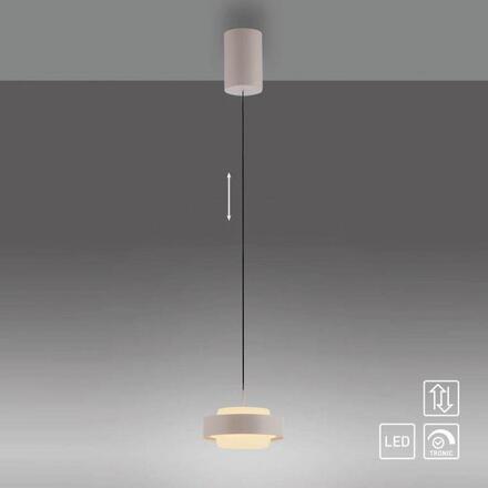 JUST LIGHT Kolekce Schöner Wohnen LED závěsné svítidlo Elmo, písková barva Comfort Lift 3000K
