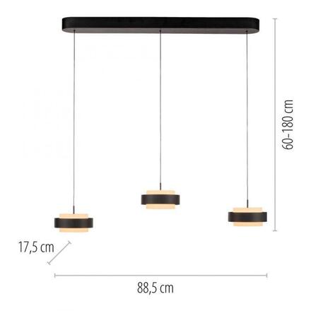 JUST LIGHT Kolekce Schöner Wohnen, LED závěsné svítidlo ELMO černé 3000K