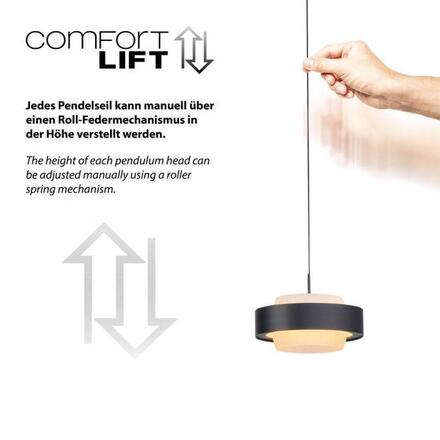 JUST LIGHT Kolekce Schöner Wohnen, LED závěsné svítidlo ELMO černé 3000K