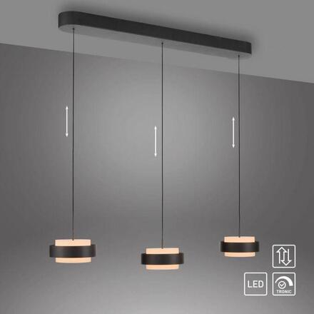 JUST LIGHT Kolekce Schöner Wohnen, LED závěsné svítidlo ELMO černé 3000K