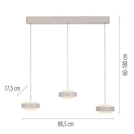 JUST LIGHT Kolekce Schöner Wohnen, LED závěsné svítidlo ELMO písková barva 3000K