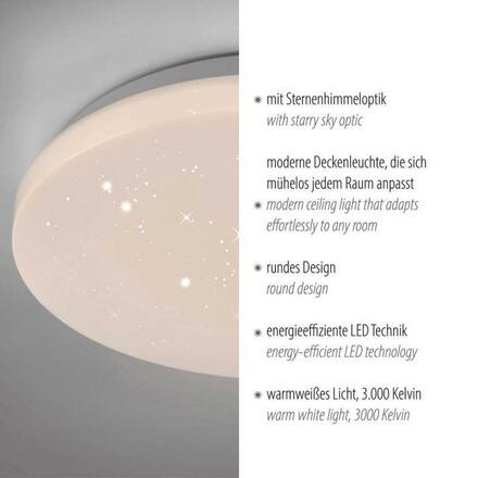 JUST LIGHT LED stropní svítidlo bílé hvězdné nebe průměr 22cm teplá bílá 3000K 3000K