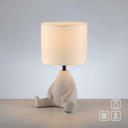 JUST LIGHT stolní lampa béžová sedící postava látkové stínidlo s šňůrový vypínač LD 14190-39