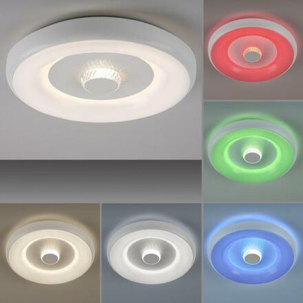 JUST LIGHT LED stropní svítidlo bílé s křišťálovým efektem, dálkové ovládání, Tuya, stmívatelné s aplikací RGB/2700-5000K