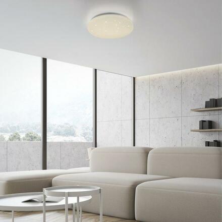 JUST LIGHT LED stropní svítidlo bílé hvězdné nebe kruhové průměr 26cm do ložnice 4000K