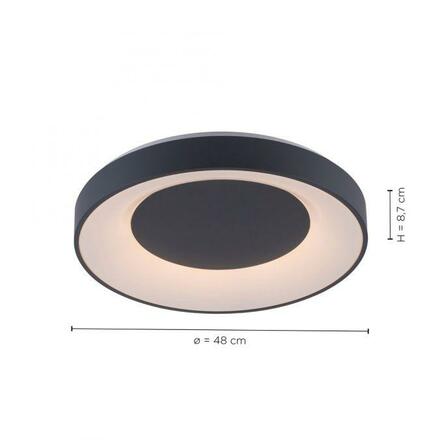 LEUCHTEN DIREKT is JUST LIGHT LED stropní svítidlo, antracit, stmívatelné, App, dálkový ovladač MEDION RGB+2700-5000K