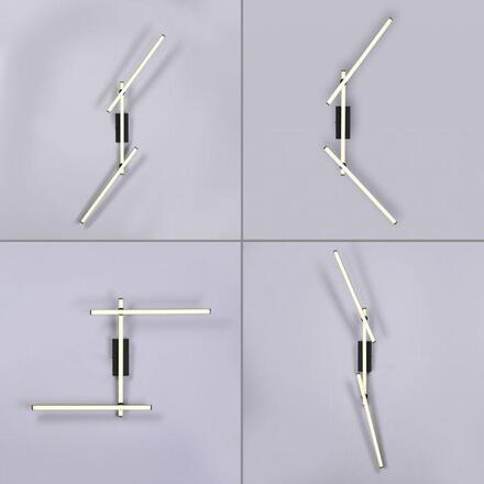 JUST LIGHT Kolekce Schöner Wohnen LED stropní svítidlo STRAIGHT, černá, nastavitelná ramena 3000K