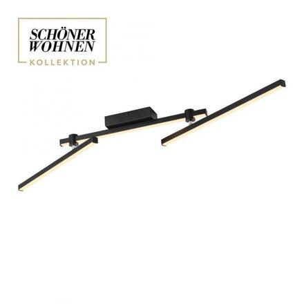 JUST LIGHT Kolekce Schöner Wohnen LED stropní svítidlo STRAIGHT, černá, nastavitelná ramena 3000K