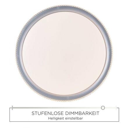 LEUCHTEN DIREKT is JUST LIGHT LED stropní svítidlo, stříbrná, kruhové, stmívatelné, teplá bílá, 3000K krokově stmívatelné 3000K