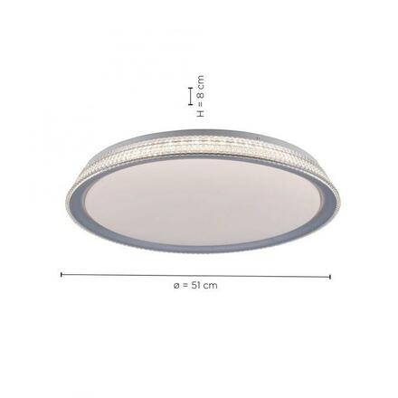 LEUCHTEN DIREKT is JUST LIGHT LED stropní svítidlo, stříbrná, kruhové, stmívatelné, teplá bílá, 3000K krokově stmívatelné 3000K