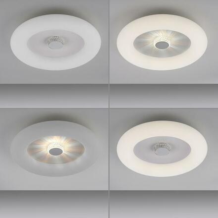 LEUCHTEN DIREKT is JUST LIGHT LED stropní svítidlo bílé kruhové 50x50 křišťálový efekt stmívatelné CCT 2700-5000K LD 14383-16