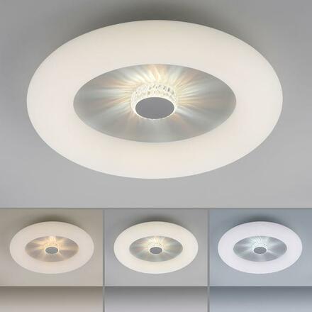 LEUCHTEN DIREKT is JUST LIGHT LED stropní svítidlo bílé kruhové 50x50 křišťálový efekt stmívatelné CCT 2700-5000K LD 14383-16