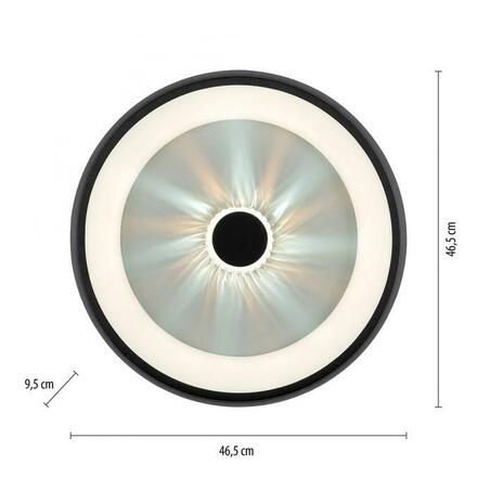 LEUCHTEN DIREKT is JUST LIGHT LED stropní svítidlo černá 50x50 kruhové křišťálový efekt stmívatelné CCT 2700-5000K LD 14384-18