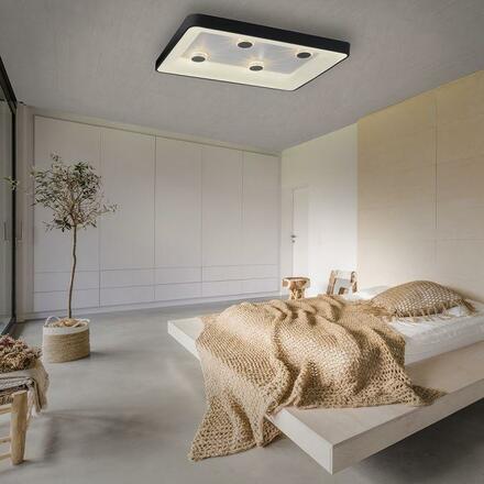 LEUCHTEN DIREKT is JUST LIGHT LED stropní svítidlo černá hranaté křišťálový efekt stmívatelné CCT 2700-5000K LD 14385-18