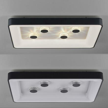 LEUCHTEN DIREKT is JUST LIGHT LED stropní svítidlo černá hranaté křišťálový efekt stmívatelné CCT 2700-5000K LD 14385-18