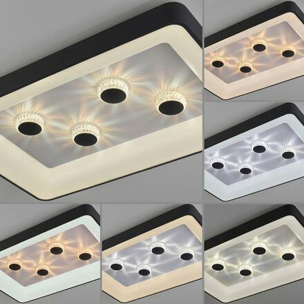 LEUCHTEN DIREKT is JUST LIGHT LED stropní svítidlo černá hranaté křišťálový efekt stmívatelné CCT 2700-5000K LD 14385-18