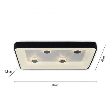LEUCHTEN DIREKT is JUST LIGHT LED stropní svítidlo černá hranaté křišťálový efekt stmívatelné CCT 2700-5000K LD 14385-18