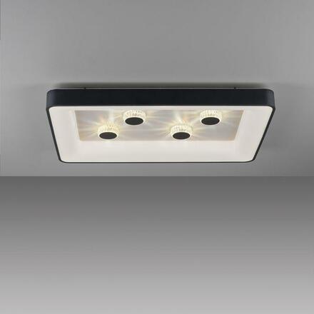 LEUCHTEN DIREKT is JUST LIGHT LED stropní svítidlo černá hranaté křišťálový efekt stmívatelné CCT 2700-5000K LD 14385-18