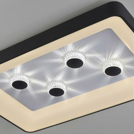 LEUCHTEN DIREKT is JUST LIGHT LED stropní svítidlo černá hranaté křišťálový efekt stmívatelné CCT 2700-5000K LD 14385-18