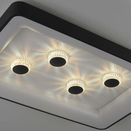 LEUCHTEN DIREKT is JUST LIGHT LED stropní svítidlo černá hranaté křišťálový efekt stmívatelné CCT 2700-5000K LD 14385-18