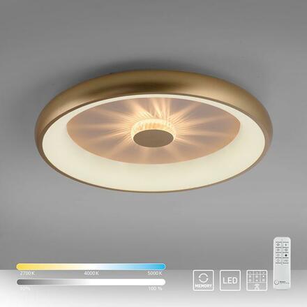 LEUCHTEN DIREKT is JUST LIGHT LED stropní svítidlo matná mosaz 61x61 kruhové křišťálový efekt stmívatelné CCT 2700-5000K LD 14386-60