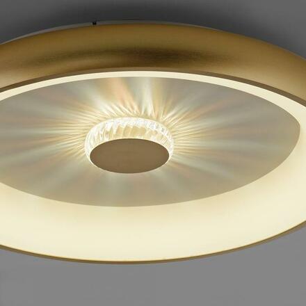 LEUCHTEN DIREKT is JUST LIGHT LED stropní svítidlo matná mosaz 61x61 kruhové křišťálový efekt stmívatelné CCT 2700-5000K LD 14386-60