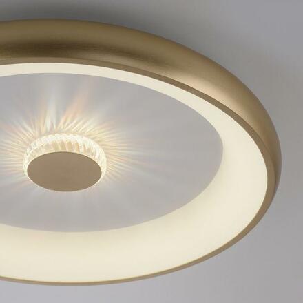 LEUCHTEN DIREKT is JUST LIGHT LED stropní svítidlo matná mosaz 61x61 kruhové křišťálový efekt stmívatelné CCT 2700-5000K LD 14386-60