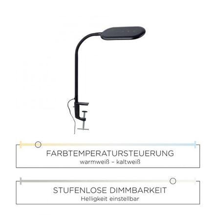 LEUCHTEN DIREKT is JUST LIGHT LED svítidlo se svorkou, černá, CCT, stmívatelné, do interiéru, IP20 3000-6000K