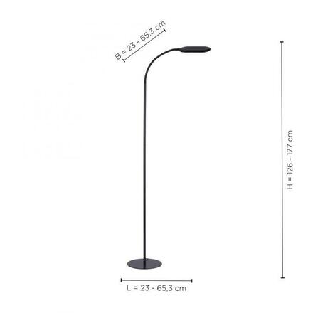 LEUCHTEN DIREKT is JUST LIGHT LED stojací svítidlo, černá, CCT, stmívatelné, do interiéru, IP20 3000-6000K