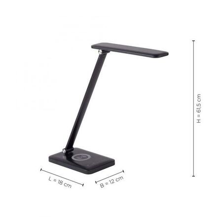 LEUCHTEN DIREKT is JUST LIGHT LED stolní lampa, černá, QI-nabíjení, dotykový stmívač, CCT 3000-5000K